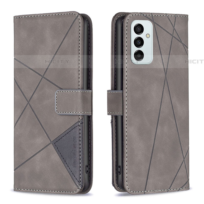 Handytasche Stand Schutzhülle Flip Leder Hülle B08F für Samsung Galaxy F23 5G Grau Plus