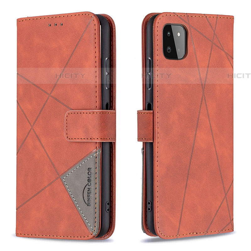 Handytasche Stand Schutzhülle Flip Leder Hülle B08F für Samsung Galaxy F42 5G Orange