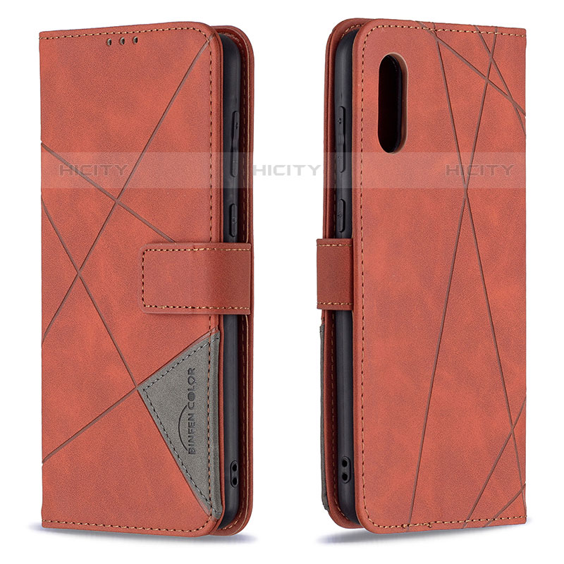 Handytasche Stand Schutzhülle Flip Leder Hülle B08F für Samsung Galaxy M02 Orange