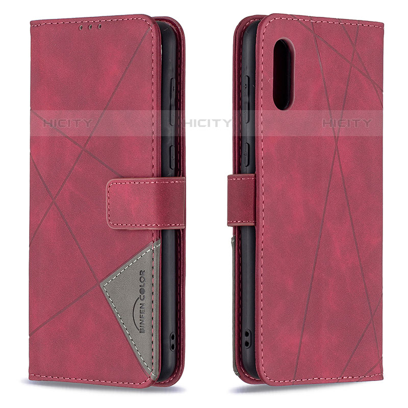 Handytasche Stand Schutzhülle Flip Leder Hülle B08F für Samsung Galaxy M02 Rot