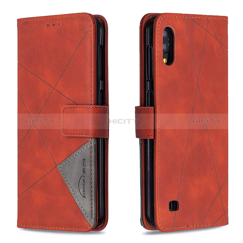 Handytasche Stand Schutzhülle Flip Leder Hülle B08F für Samsung Galaxy M10 Orange