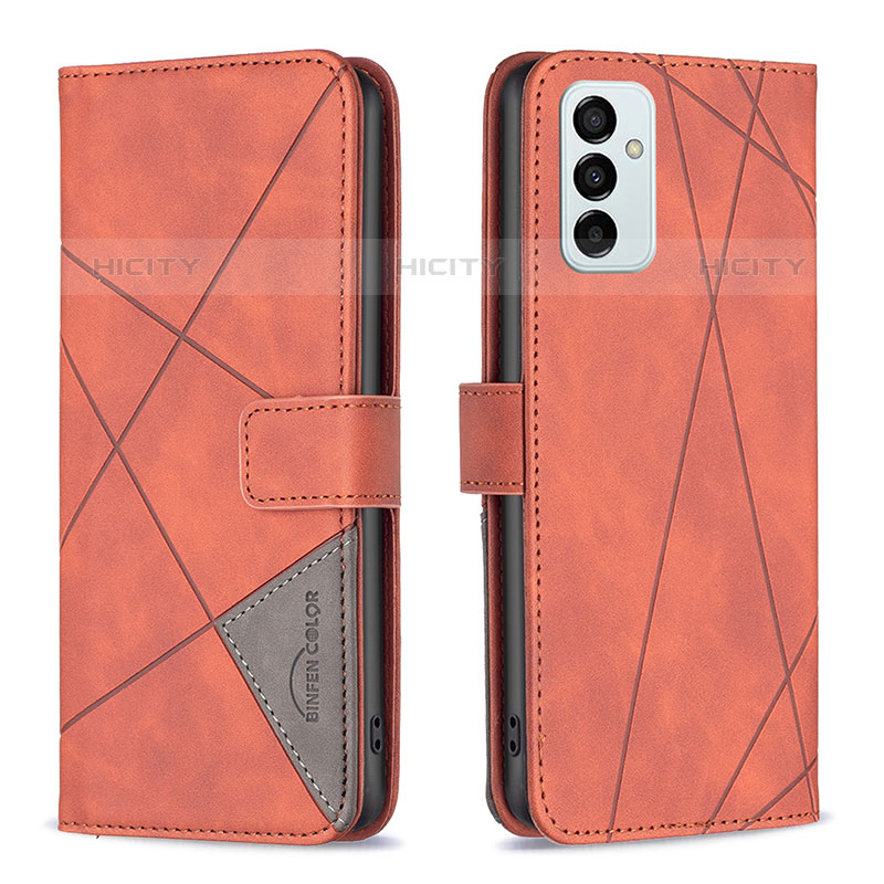 Handytasche Stand Schutzhülle Flip Leder Hülle B08F für Samsung Galaxy M23 5G Orange