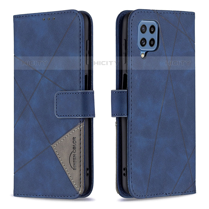 Handytasche Stand Schutzhülle Flip Leder Hülle B08F für Samsung Galaxy M32 4G Blau