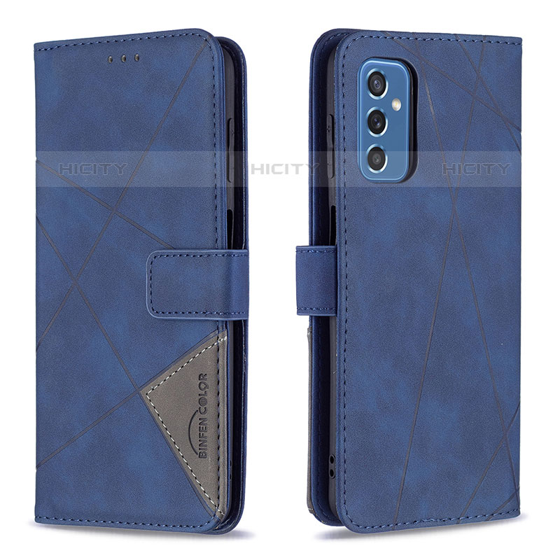 Handytasche Stand Schutzhülle Flip Leder Hülle B08F für Samsung Galaxy M52 5G Blau