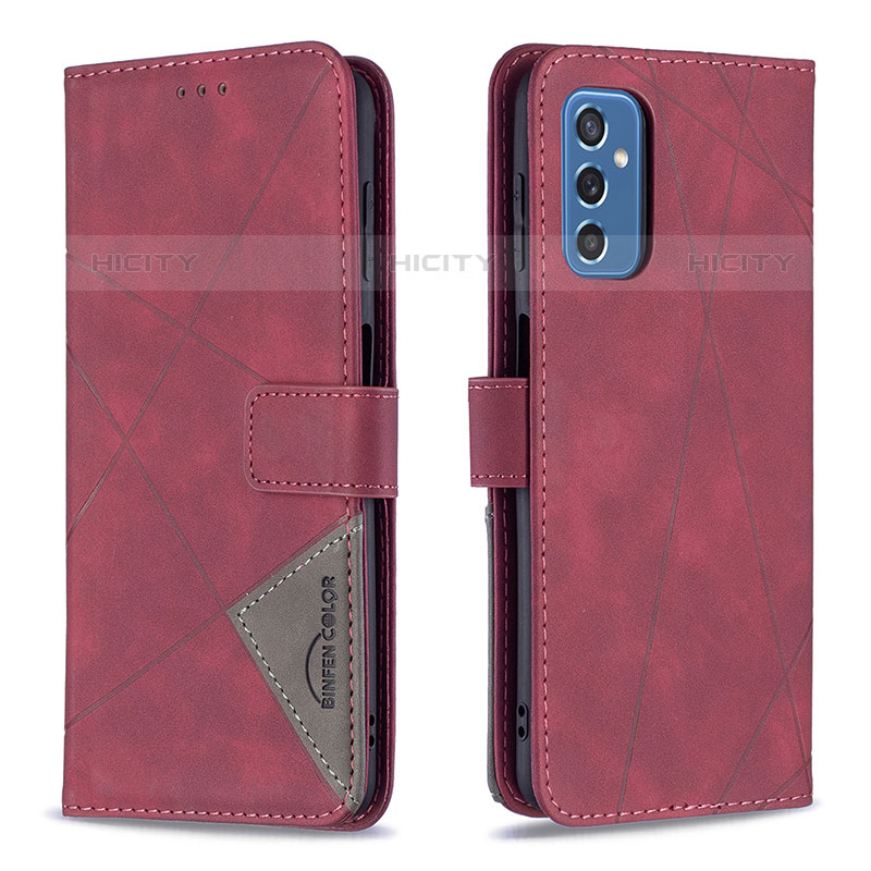 Handytasche Stand Schutzhülle Flip Leder Hülle B08F für Samsung Galaxy M52 5G Rot