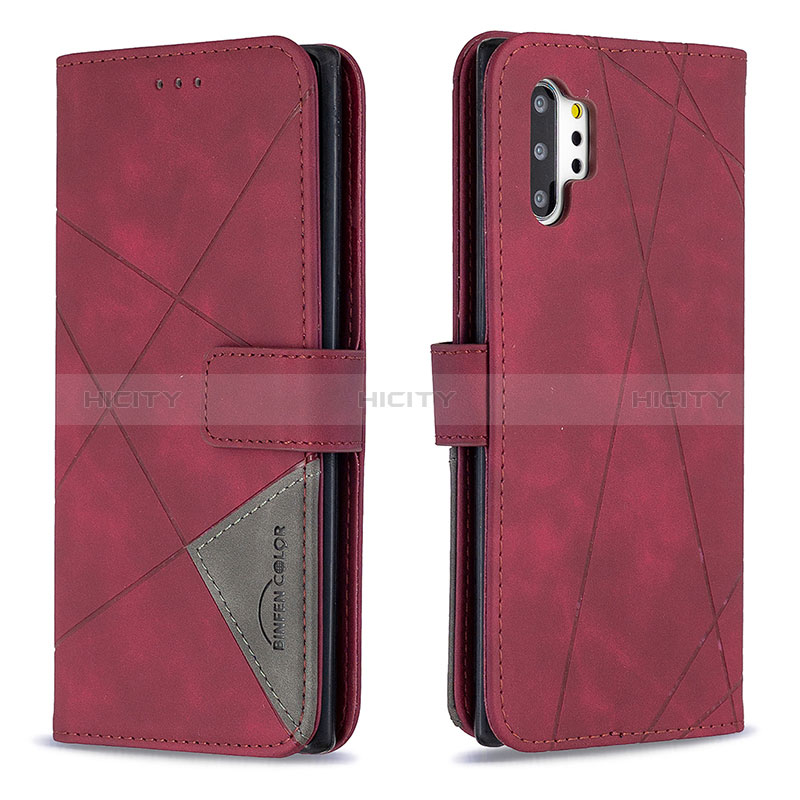 Handytasche Stand Schutzhülle Flip Leder Hülle B08F für Samsung Galaxy Note 10 Plus 5G Rot Plus