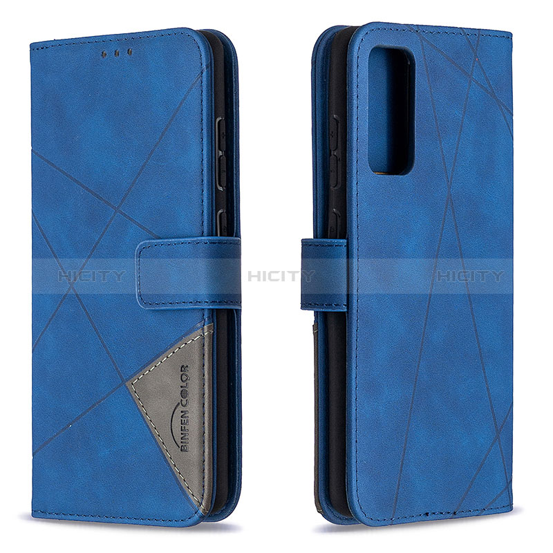 Handytasche Stand Schutzhülle Flip Leder Hülle B08F für Samsung Galaxy S20 FE 4G Blau