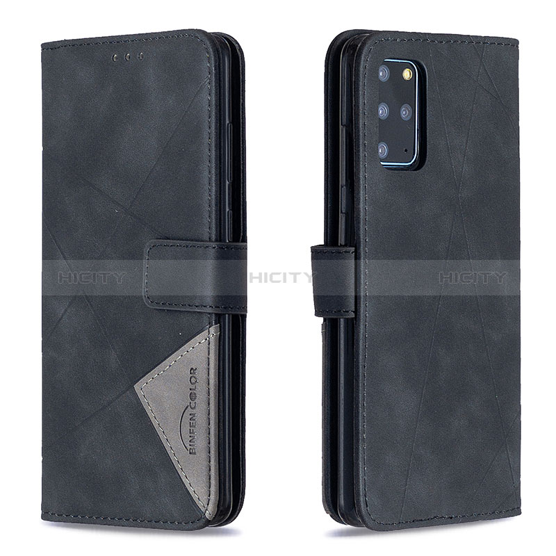 Handytasche Stand Schutzhülle Flip Leder Hülle B08F für Samsung Galaxy S20 Plus Schwarz