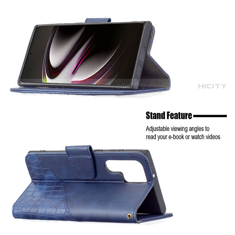 Handytasche Stand Schutzhülle Flip Leder Hülle B08F für Samsung Galaxy S21 Ultra 5G groß