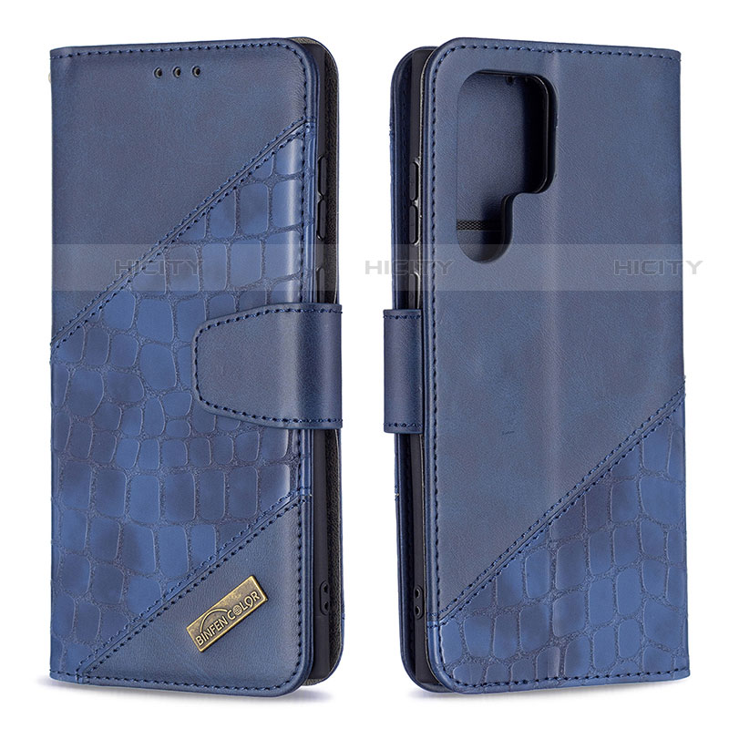 Handytasche Stand Schutzhülle Flip Leder Hülle B08F für Samsung Galaxy S21 Ultra 5G groß