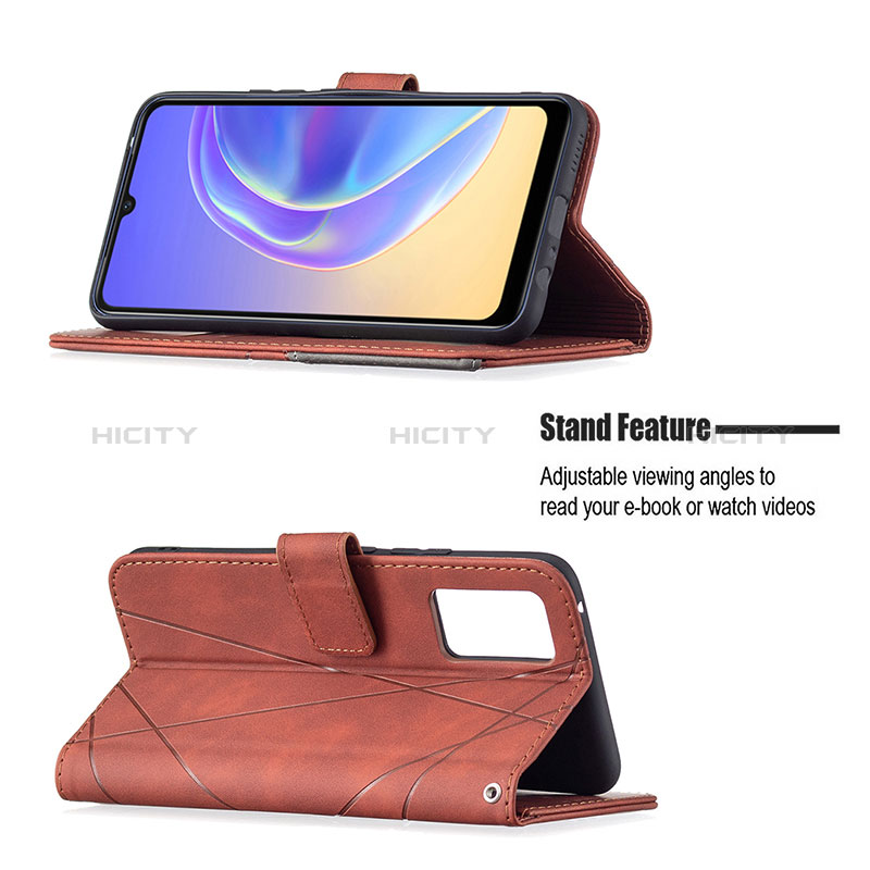 Handytasche Stand Schutzhülle Flip Leder Hülle B08F für Vivo V21e 4G groß