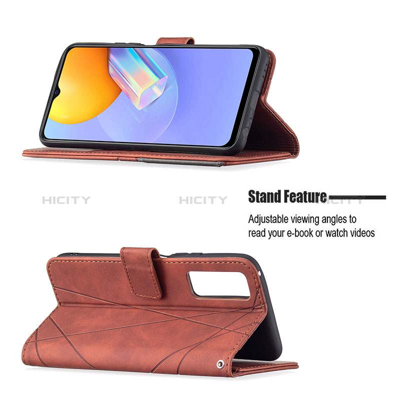 Handytasche Stand Schutzhülle Flip Leder Hülle B08F für Vivo Y51 (2021) groß