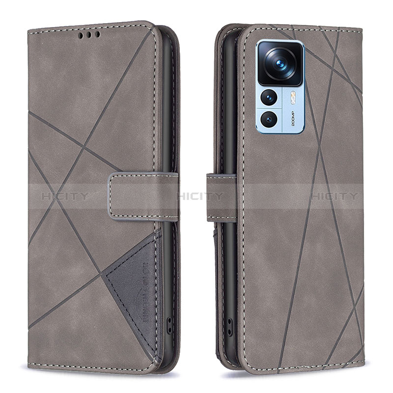 Handytasche Stand Schutzhülle Flip Leder Hülle B08F für Xiaomi Mi 12T 5G Grau Plus