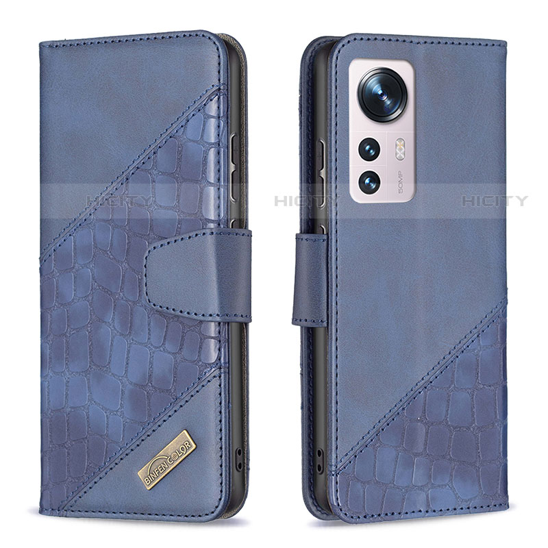 Handytasche Stand Schutzhülle Flip Leder Hülle B08F für Xiaomi Mi 12X 5G Blau Plus