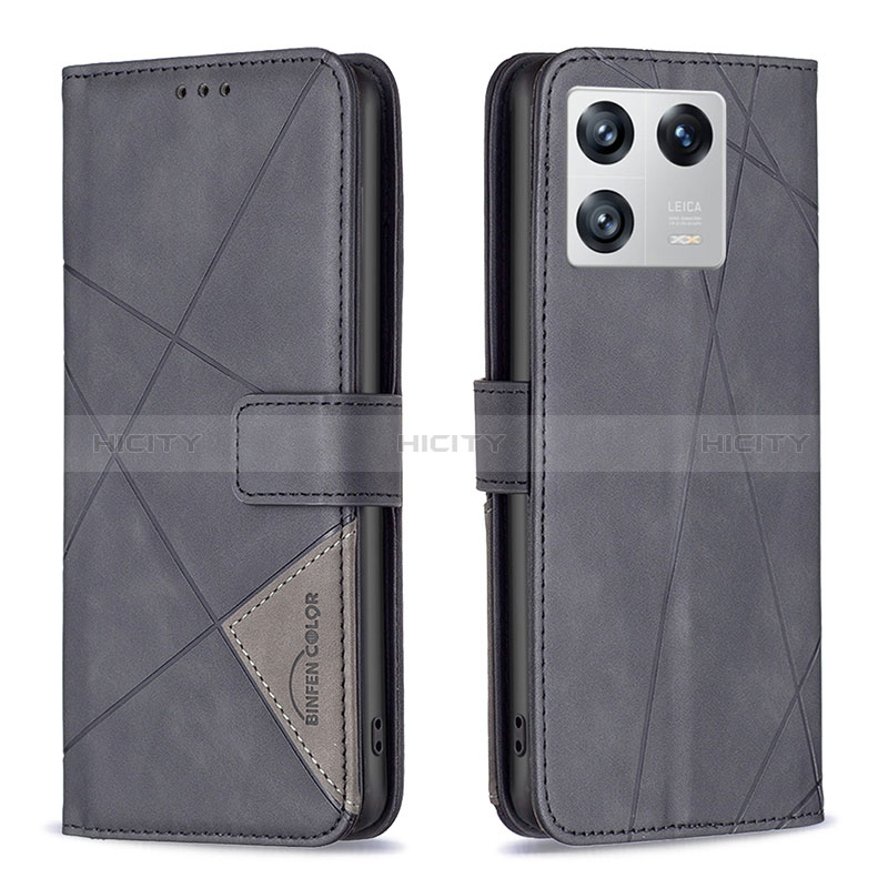 Handytasche Stand Schutzhülle Flip Leder Hülle B08F für Xiaomi Mi 13 5G Schwarz