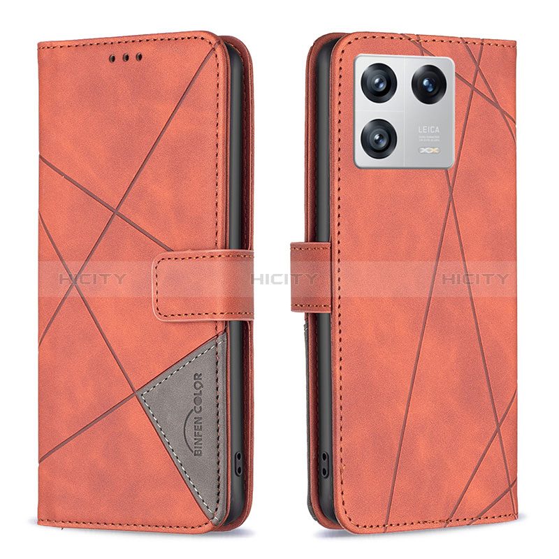 Handytasche Stand Schutzhülle Flip Leder Hülle B08F für Xiaomi Mi 13 Pro 5G Orange