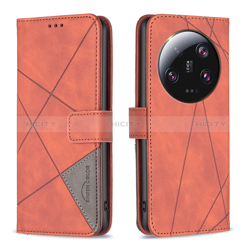 Handytasche Stand Schutzhülle Flip Leder Hülle B08F für Xiaomi Mi 13 Ultra 5G Orange Plus