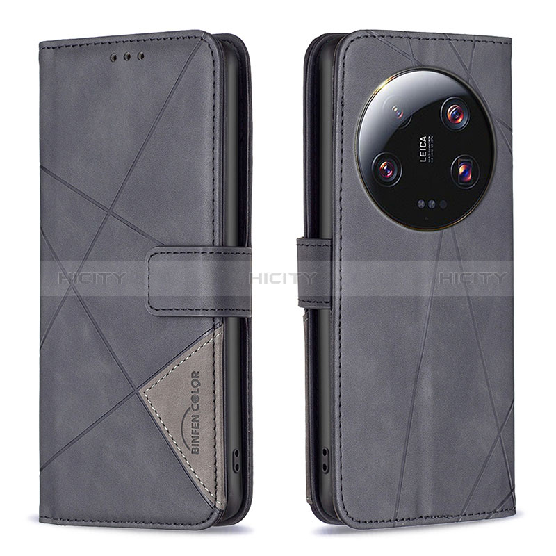 Handytasche Stand Schutzhülle Flip Leder Hülle B08F für Xiaomi Mi 13 Ultra 5G Schwarz Plus