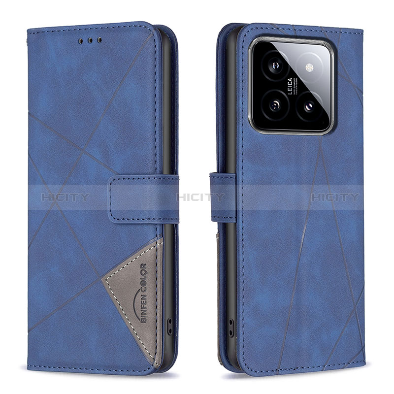 Handytasche Stand Schutzhülle Flip Leder Hülle B08F für Xiaomi Mi 14 5G Blau