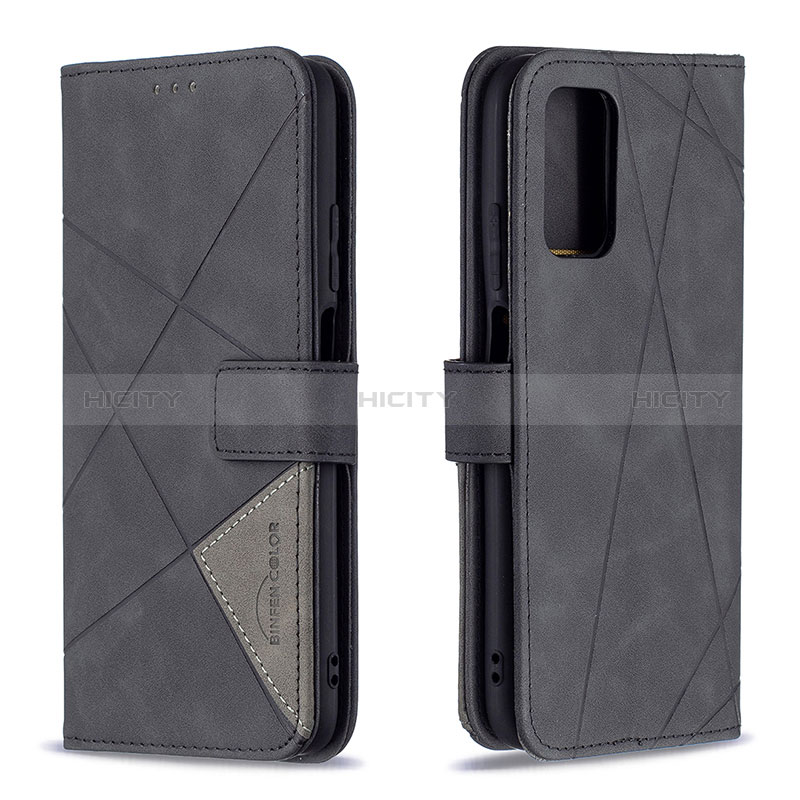 Handytasche Stand Schutzhülle Flip Leder Hülle B08F für Xiaomi Poco M3 Schwarz