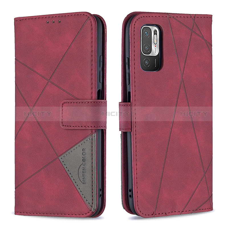 Handytasche Stand Schutzhülle Flip Leder Hülle B08F für Xiaomi Redmi Note 10 5G Rot Plus