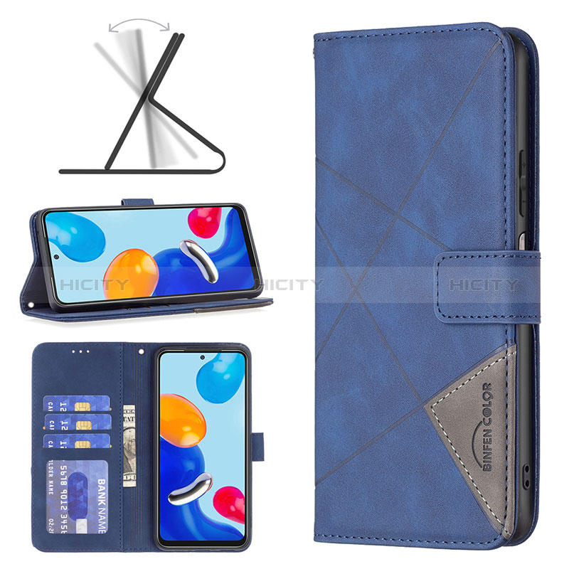 Handytasche Stand Schutzhülle Flip Leder Hülle B08F für Xiaomi Redmi Note 11 4G (2022) groß