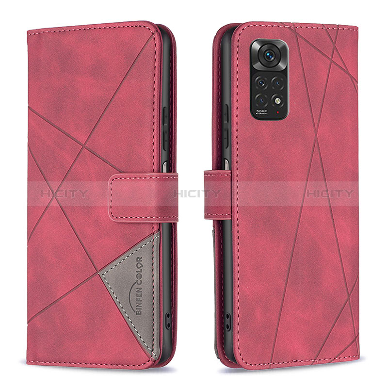 Handytasche Stand Schutzhülle Flip Leder Hülle B08F für Xiaomi Redmi Note 11S 4G Rot