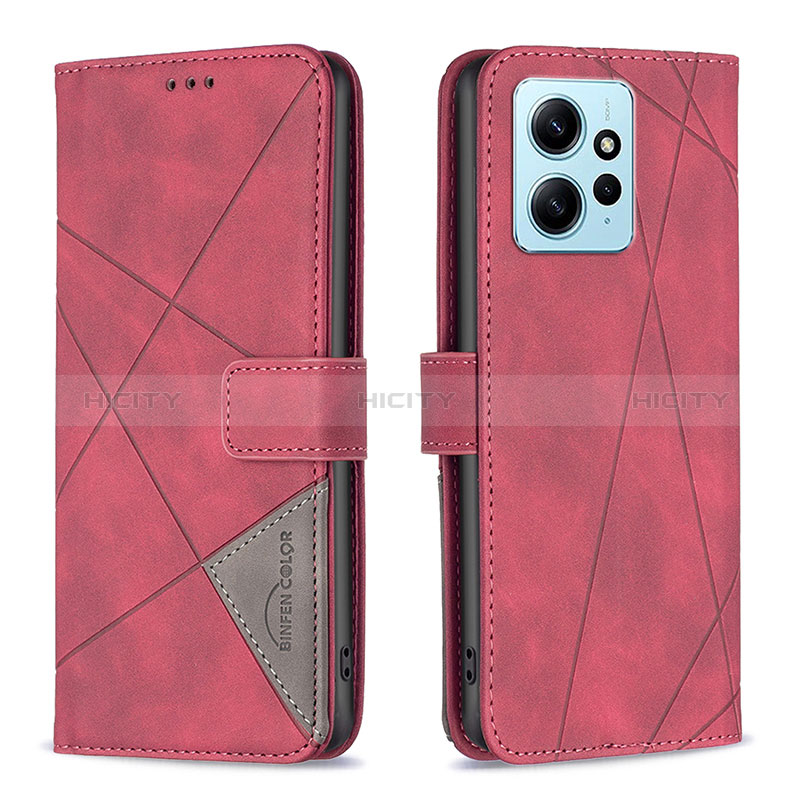 Handytasche Stand Schutzhülle Flip Leder Hülle B08F für Xiaomi Redmi Note 12 4G Rot