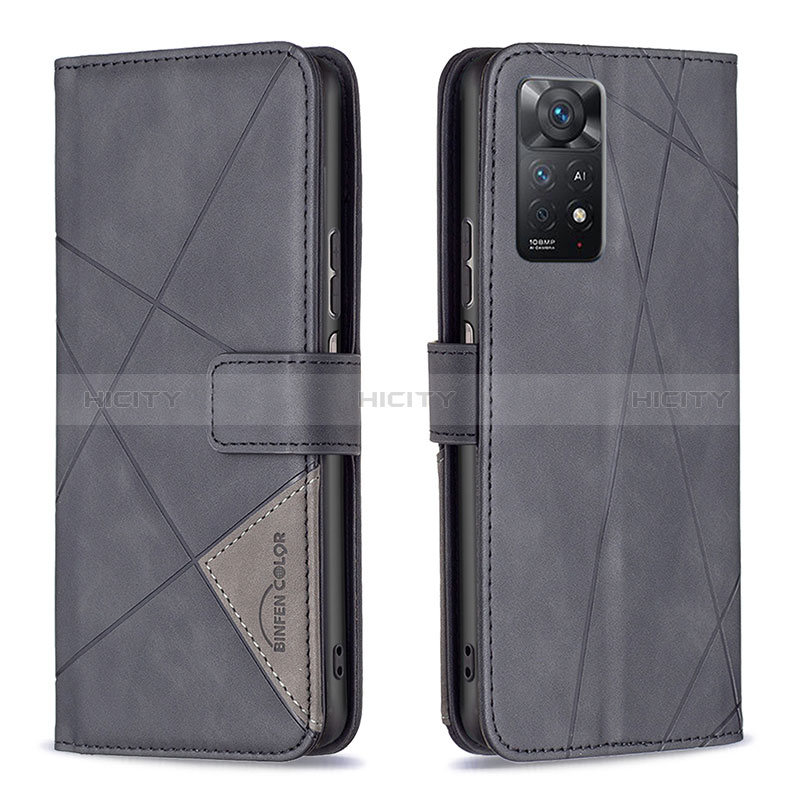 Handytasche Stand Schutzhülle Flip Leder Hülle B08F für Xiaomi Redmi Note 12 Pro 4G Schwarz