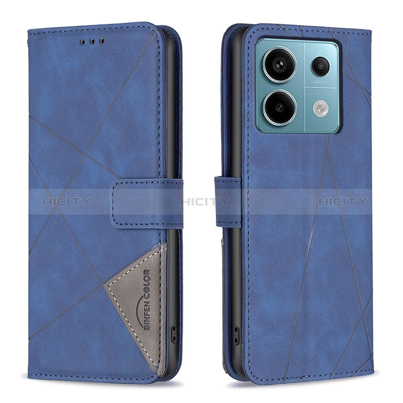 Handytasche Stand Schutzhülle Flip Leder Hülle B08F für Xiaomi Redmi Note 13 Pro 5G Blau