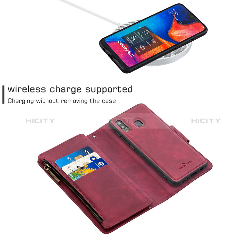 Handytasche Stand Schutzhülle Flip Leder Hülle B09F für Samsung Galaxy A20 groß