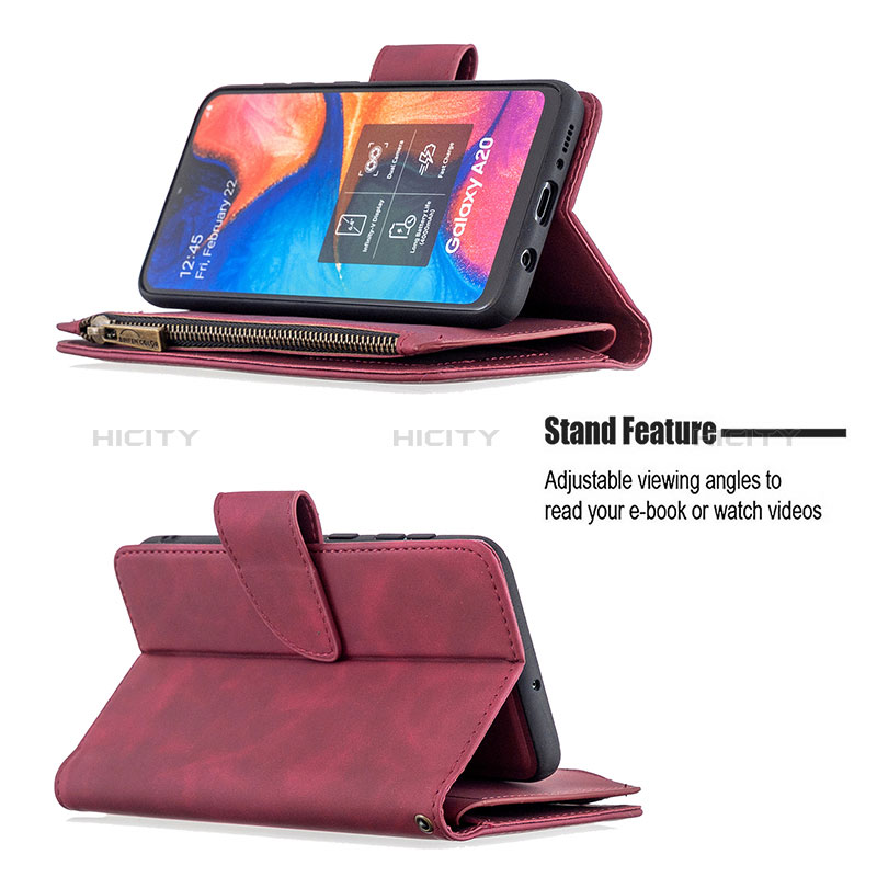 Handytasche Stand Schutzhülle Flip Leder Hülle B09F für Samsung Galaxy A20 groß