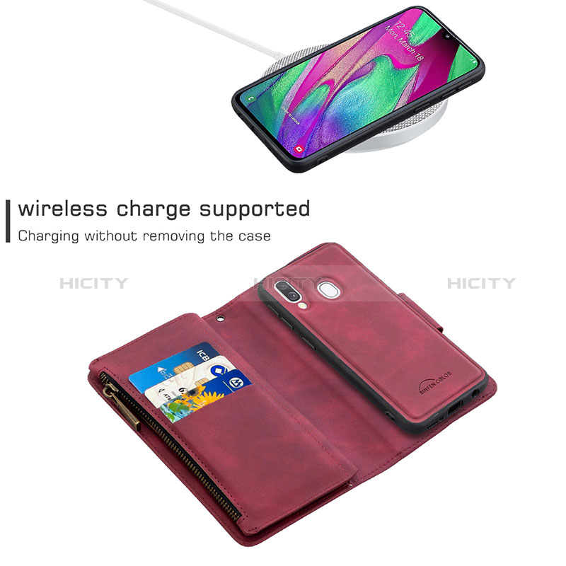 Handytasche Stand Schutzhülle Flip Leder Hülle B09F für Samsung Galaxy A40 groß