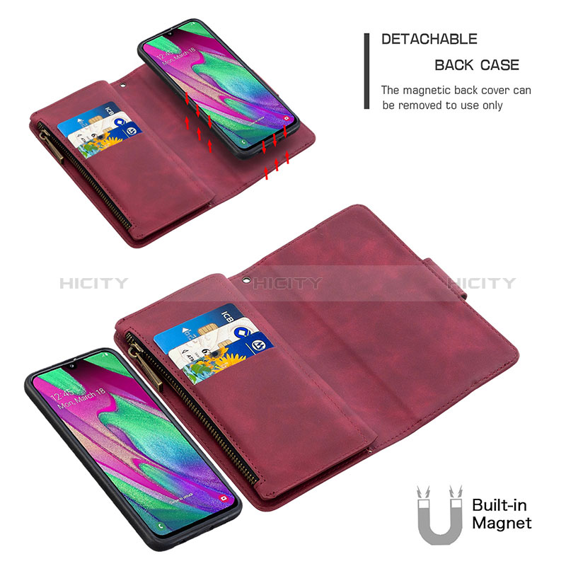 Handytasche Stand Schutzhülle Flip Leder Hülle B09F für Samsung Galaxy A40 groß