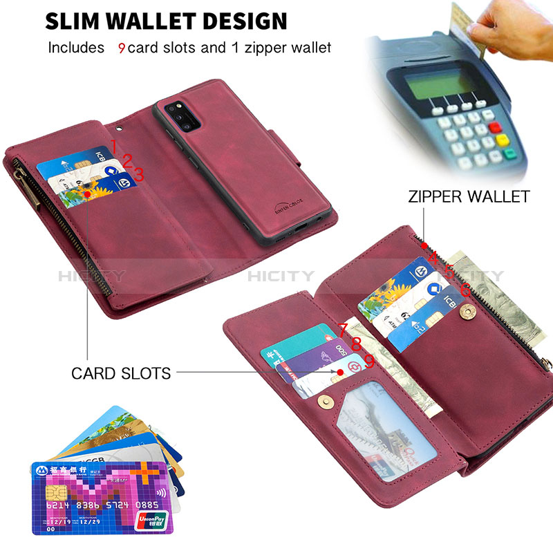 Handytasche Stand Schutzhülle Flip Leder Hülle B09F für Samsung Galaxy A41 groß