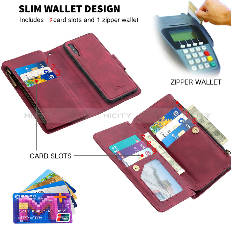 Handytasche Stand Schutzhülle Flip Leder Hülle B09F für Samsung Galaxy A50 groß