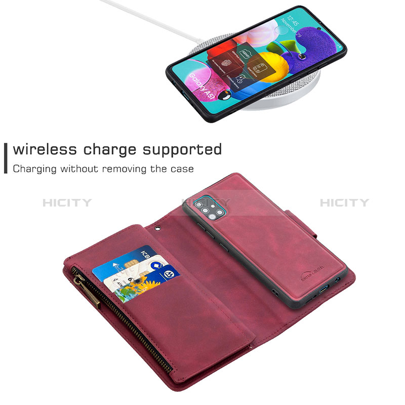 Handytasche Stand Schutzhülle Flip Leder Hülle B09F für Samsung Galaxy A51 5G groß