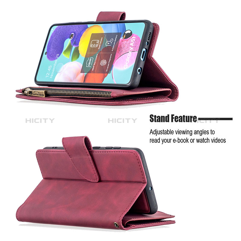 Handytasche Stand Schutzhülle Flip Leder Hülle B09F für Samsung Galaxy A51 5G groß