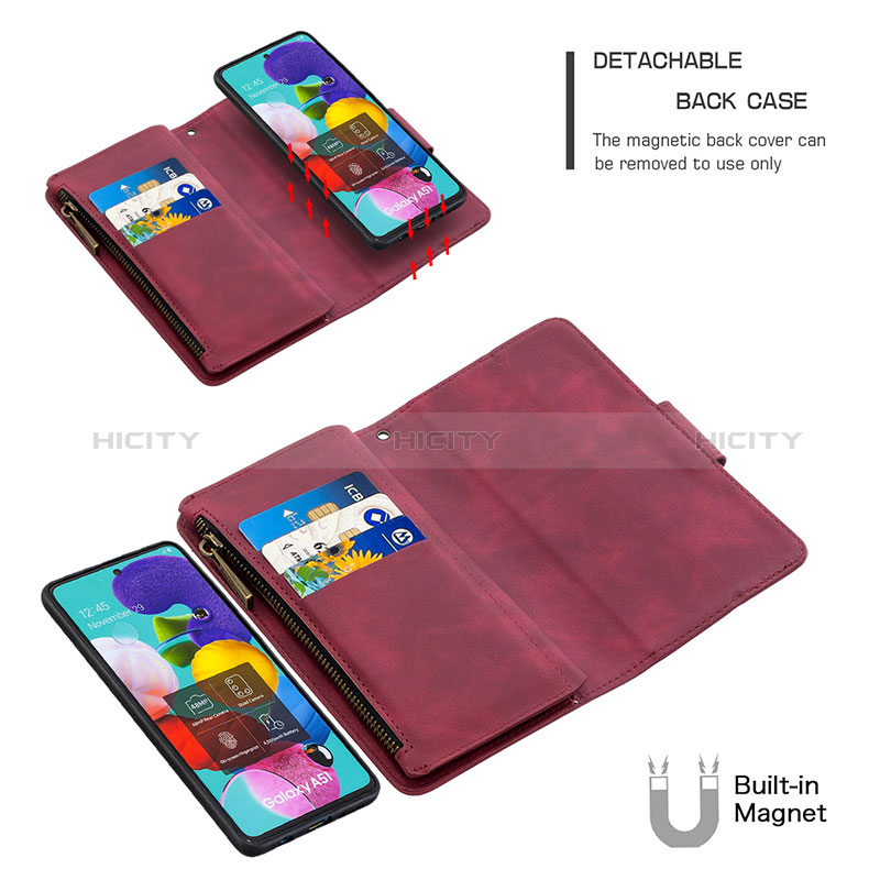 Handytasche Stand Schutzhülle Flip Leder Hülle B09F für Samsung Galaxy A51 5G groß