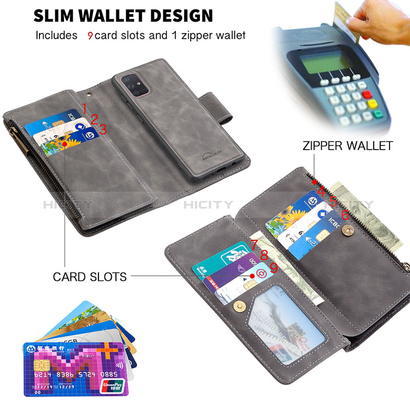 Handytasche Stand Schutzhülle Flip Leder Hülle B09F für Samsung Galaxy A71 4G A715