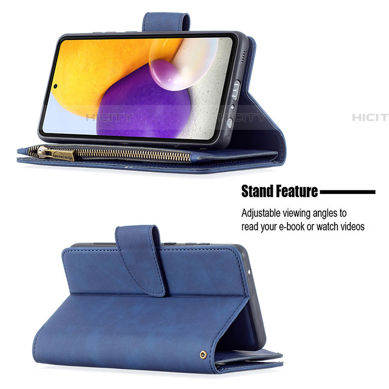 Handytasche Stand Schutzhülle Flip Leder Hülle B09F für Samsung Galaxy A72 5G groß