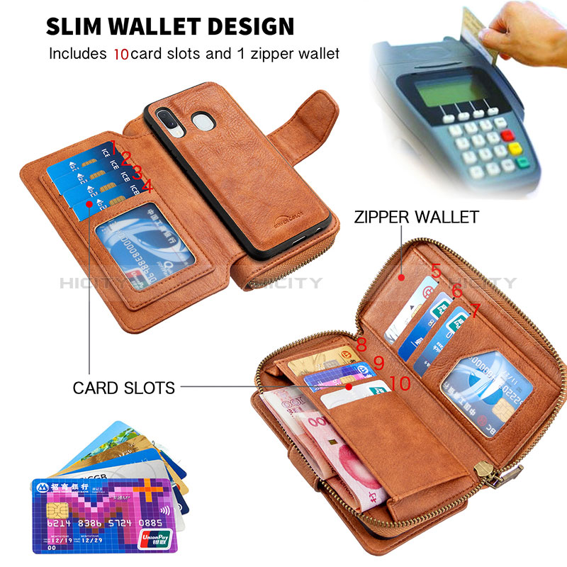 Handytasche Stand Schutzhülle Flip Leder Hülle B10F für Samsung Galaxy A10e groß