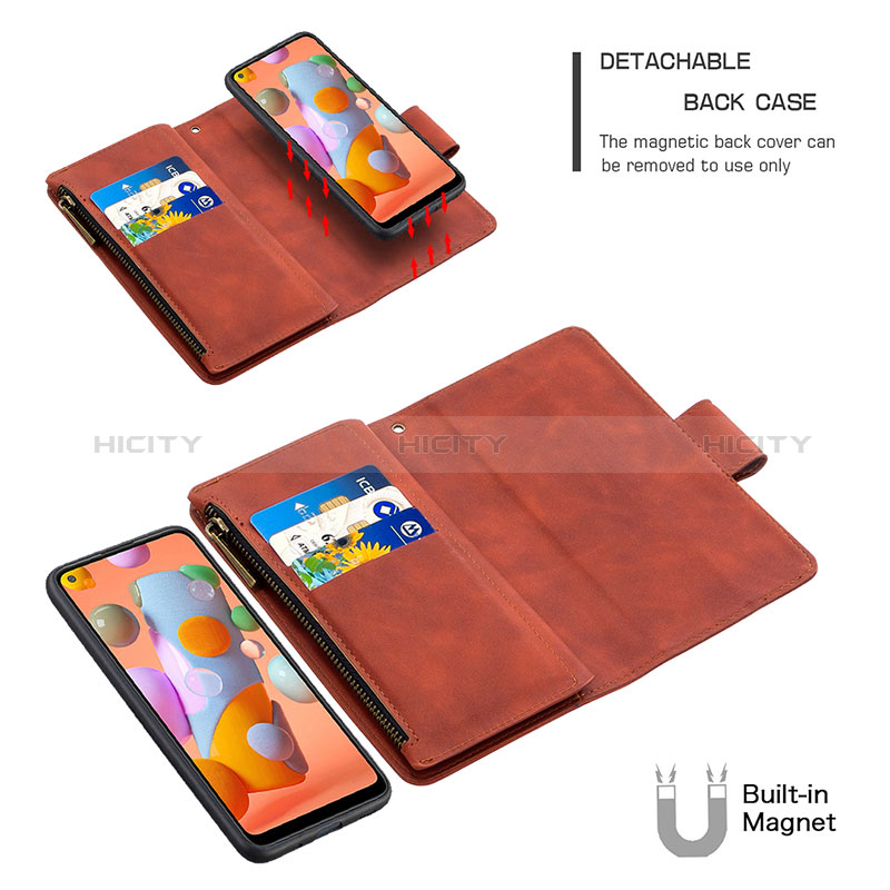 Handytasche Stand Schutzhülle Flip Leder Hülle B10F für Samsung Galaxy A11 groß