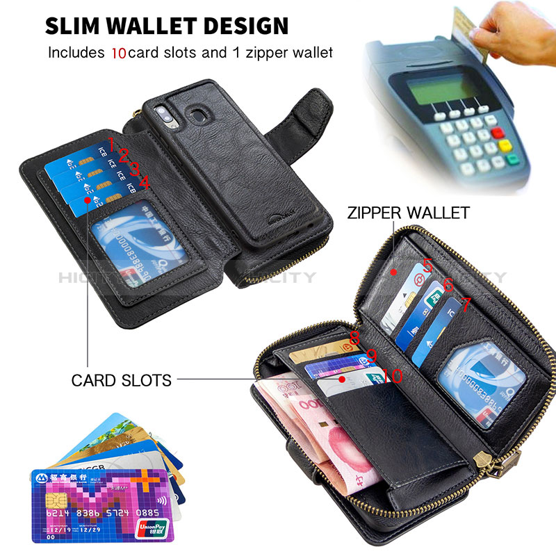 Handytasche Stand Schutzhülle Flip Leder Hülle B10F für Samsung Galaxy A20