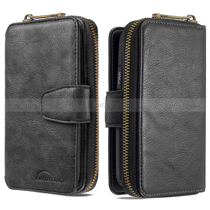 Handytasche Stand Schutzhülle Flip Leder Hülle B10F für Samsung Galaxy A30 Schwarz