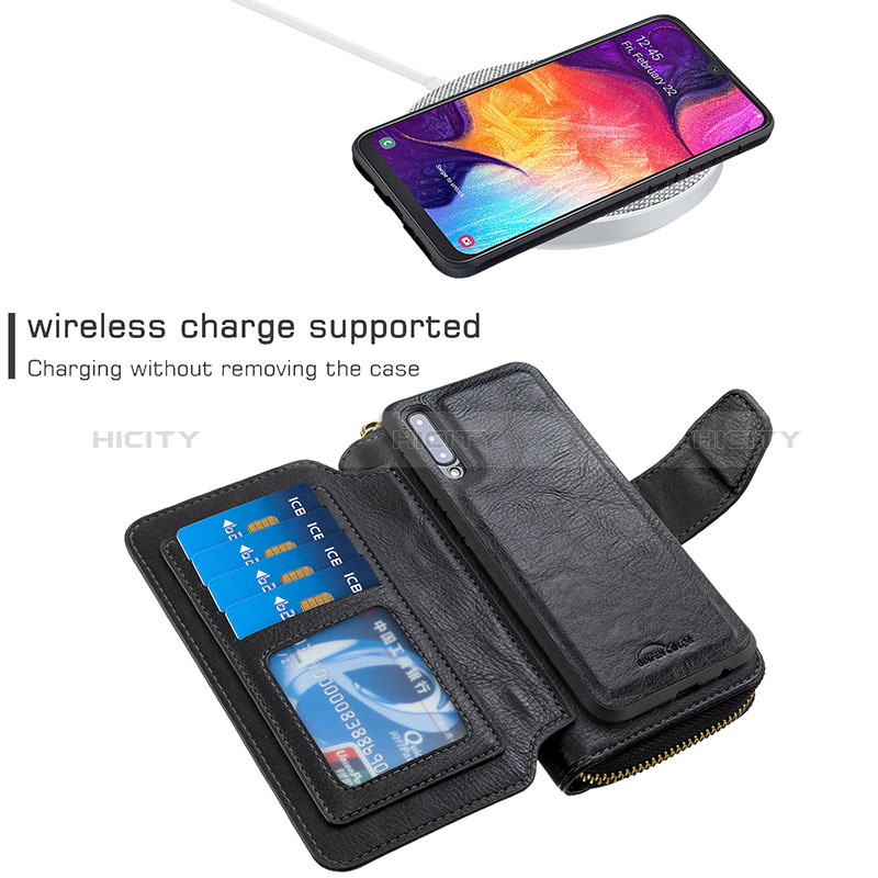 Handytasche Stand Schutzhülle Flip Leder Hülle B10F für Samsung Galaxy A30S groß