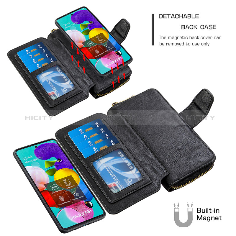 Handytasche Stand Schutzhülle Flip Leder Hülle B10F für Samsung Galaxy A51 4G