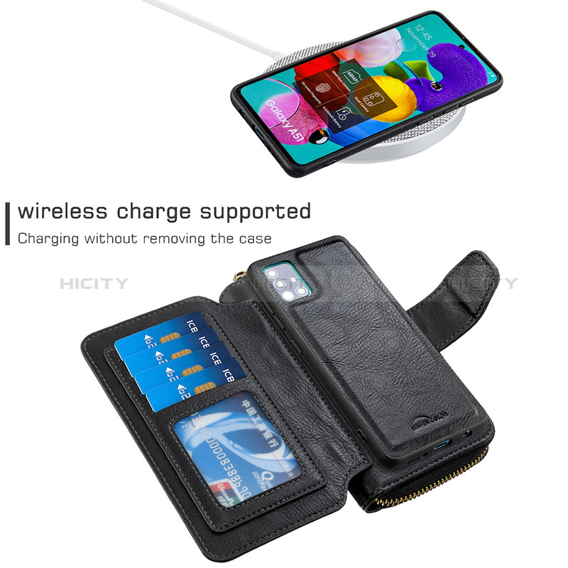 Handytasche Stand Schutzhülle Flip Leder Hülle B10F für Samsung Galaxy A51 4G