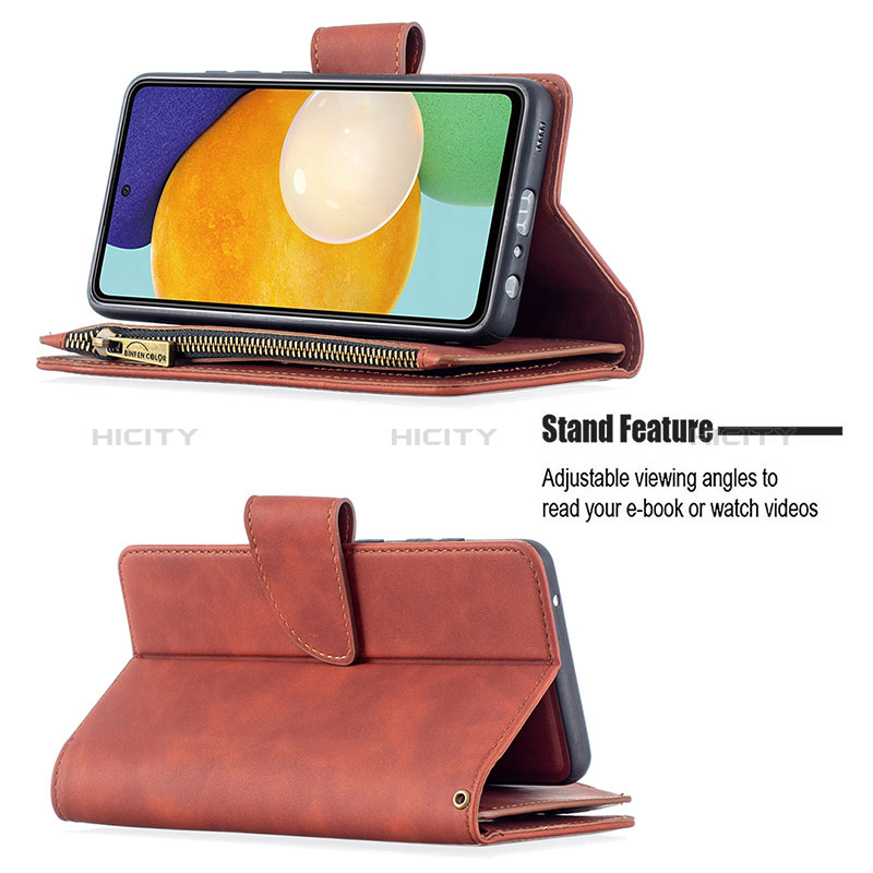 Handytasche Stand Schutzhülle Flip Leder Hülle B10F für Samsung Galaxy A52s 5G groß