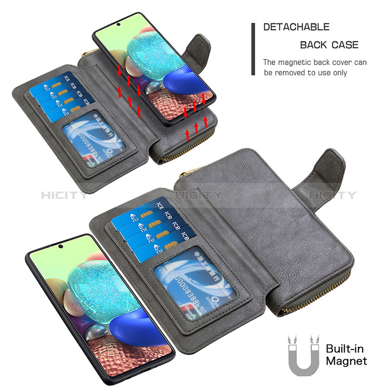 Handytasche Stand Schutzhülle Flip Leder Hülle B10F für Samsung Galaxy A71 4G A715 groß